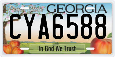 GA license plate CYA6588