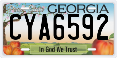 GA license plate CYA6592