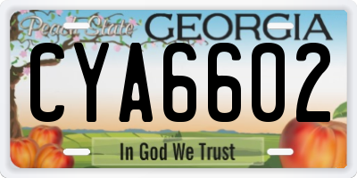GA license plate CYA6602