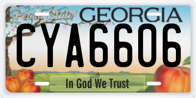 GA license plate CYA6606