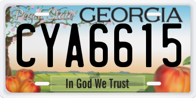 GA license plate CYA6615