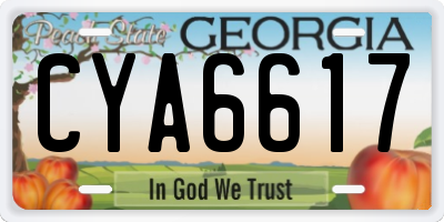 GA license plate CYA6617