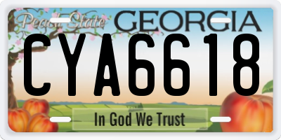 GA license plate CYA6618