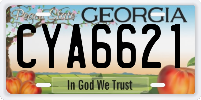 GA license plate CYA6621