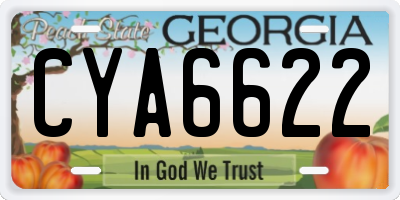 GA license plate CYA6622