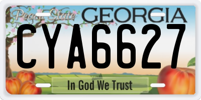 GA license plate CYA6627