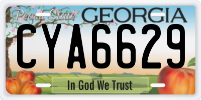 GA license plate CYA6629