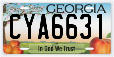 GA license plate CYA6631