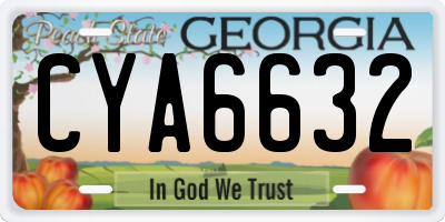 GA license plate CYA6632