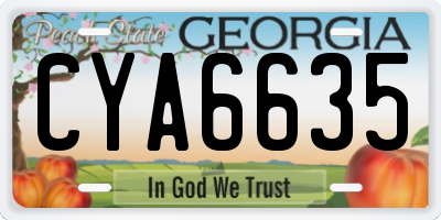 GA license plate CYA6635