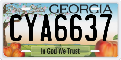 GA license plate CYA6637