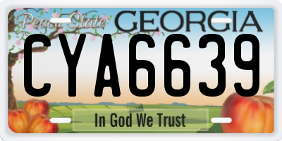 GA license plate CYA6639