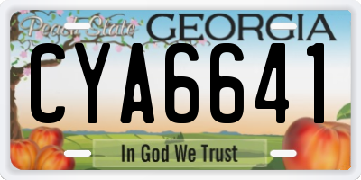 GA license plate CYA6641