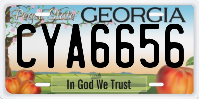 GA license plate CYA6656