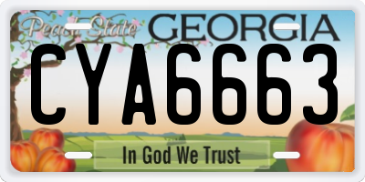 GA license plate CYA6663