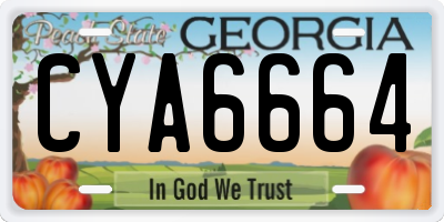 GA license plate CYA6664