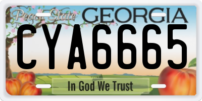 GA license plate CYA6665