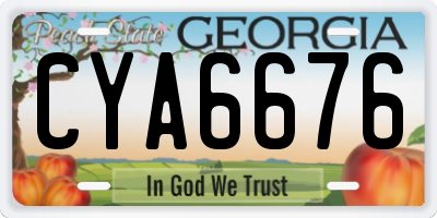 GA license plate CYA6676