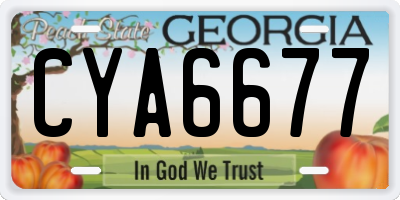 GA license plate CYA6677