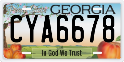 GA license plate CYA6678