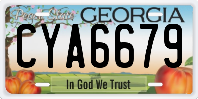 GA license plate CYA6679