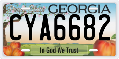 GA license plate CYA6682