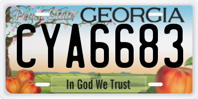 GA license plate CYA6683