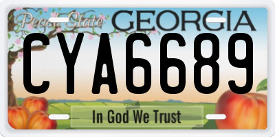 GA license plate CYA6689