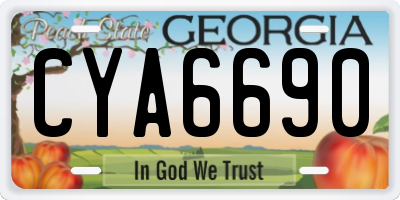GA license plate CYA6690