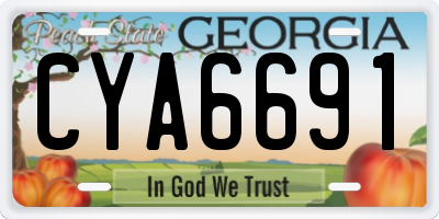 GA license plate CYA6691