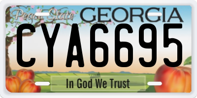 GA license plate CYA6695