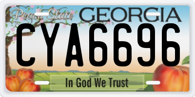 GA license plate CYA6696