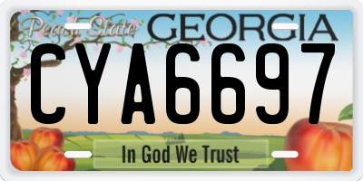 GA license plate CYA6697