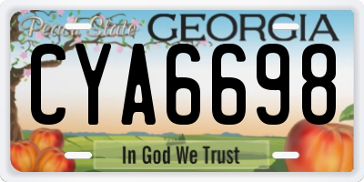 GA license plate CYA6698