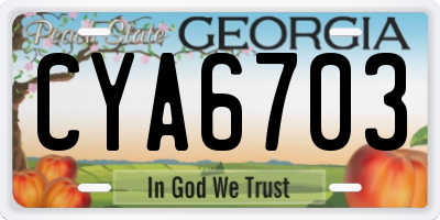 GA license plate CYA6703