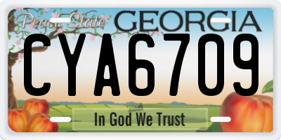 GA license plate CYA6709