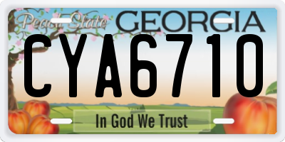 GA license plate CYA6710