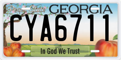 GA license plate CYA6711