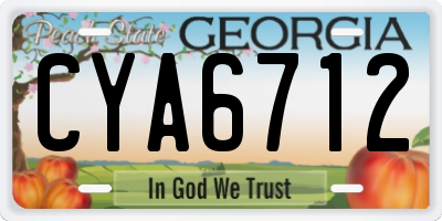GA license plate CYA6712
