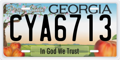GA license plate CYA6713
