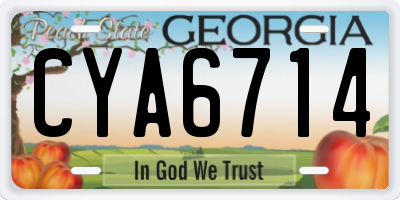 GA license plate CYA6714