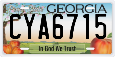 GA license plate CYA6715