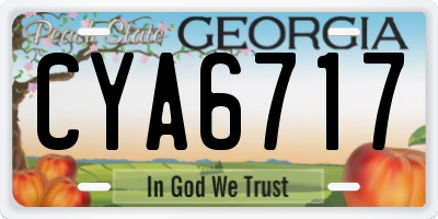 GA license plate CYA6717