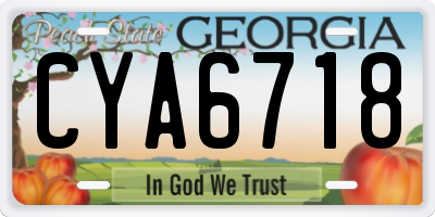 GA license plate CYA6718