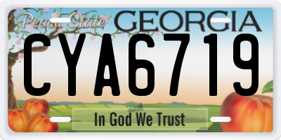 GA license plate CYA6719