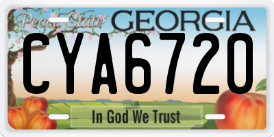 GA license plate CYA6720