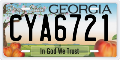 GA license plate CYA6721