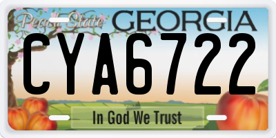 GA license plate CYA6722