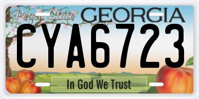 GA license plate CYA6723