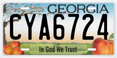 GA license plate CYA6724